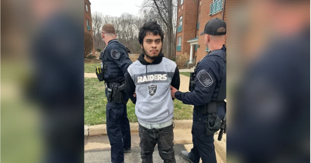 Police officers apprehending a suspect in a residential area, highlighting law enforcement actions in community safety.