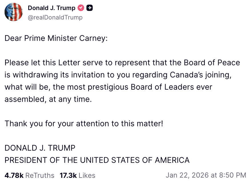 Trump Works To Remove CCP From Western Hemisphere – Carney Removed From Board Of Peace