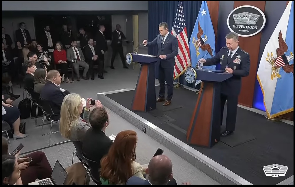 Secretary Hegseth and Joint Chiefs Chairman Dan Caine Hold a Pentagon Press Briefing