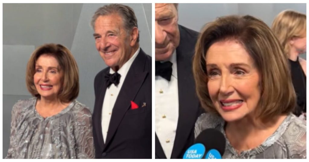 Nancy Pelosi makes appearance at Oscars after party with husband Paul