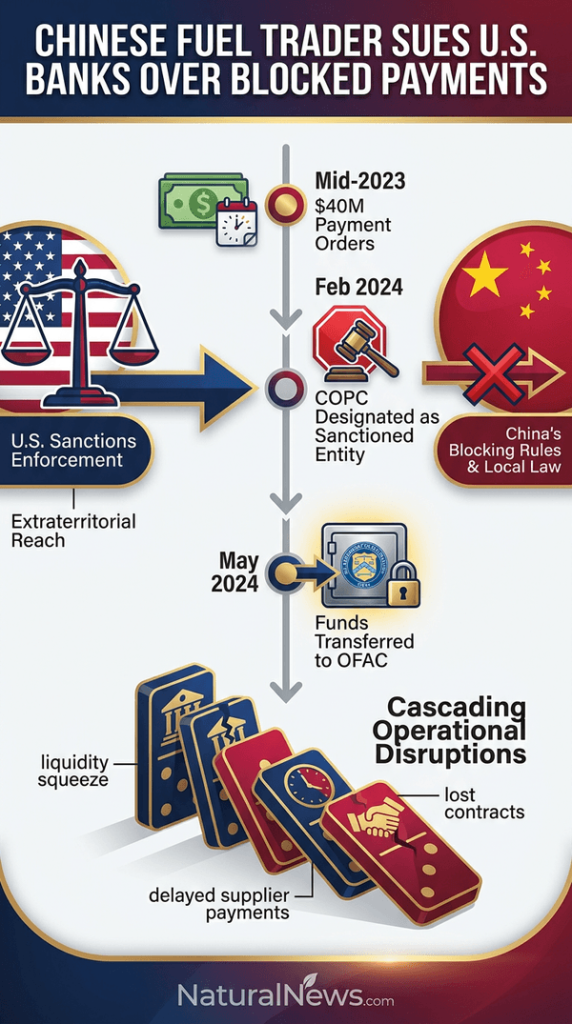 Chinese Fuel Trader Sues Two U.S. Banks Over Blocked Payments Ahead of Sanctions