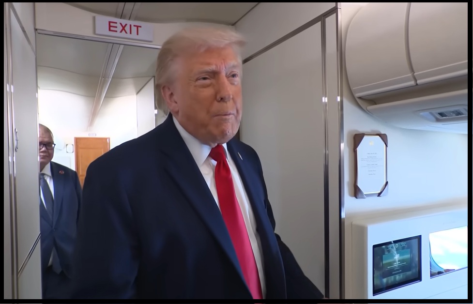President Trump Holds Impromptu Presser Aboard AF1