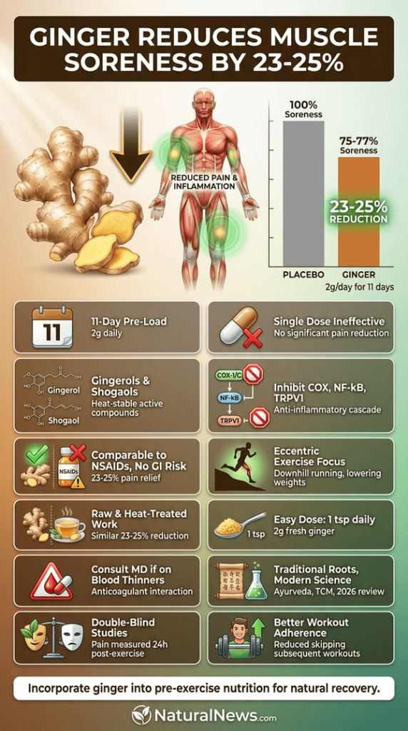 Ginger Supplementation Reduces Muscle Soreness, Review Finds