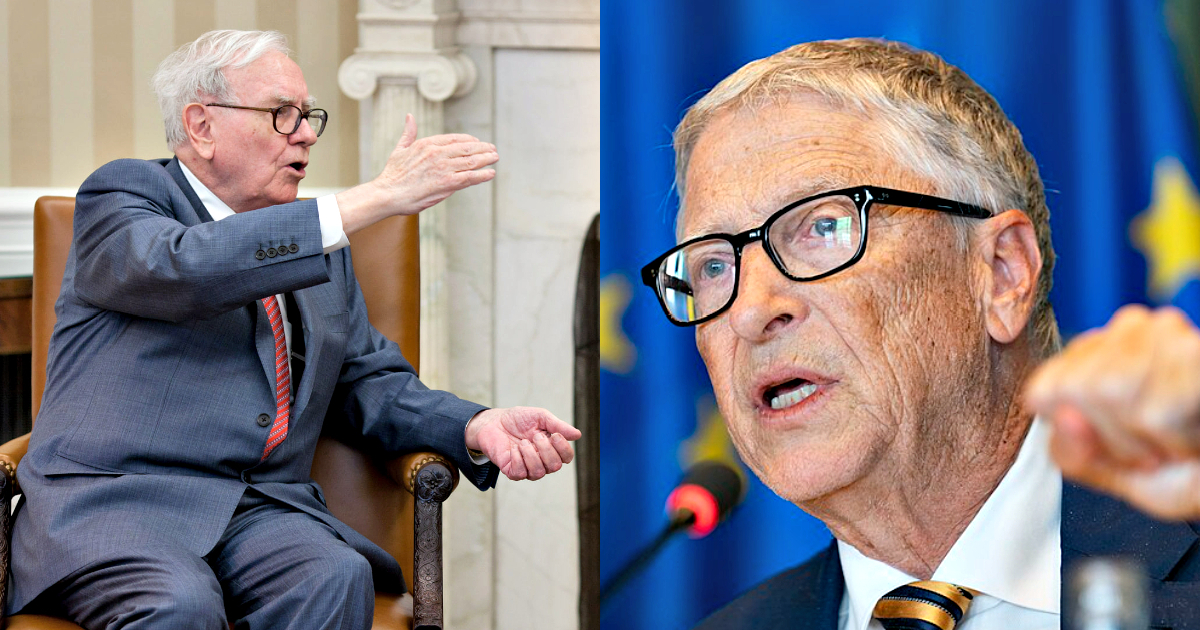 Business leaders discussing economic strategies, featuring two prominent figures in formal attire during a meeting.