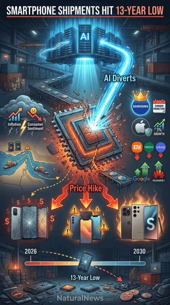 Global Smartphone Shipments Hit 13-Year Low as Memory Chip Crisis and AI Data Center Demand Devastate Consumer Electronics Market