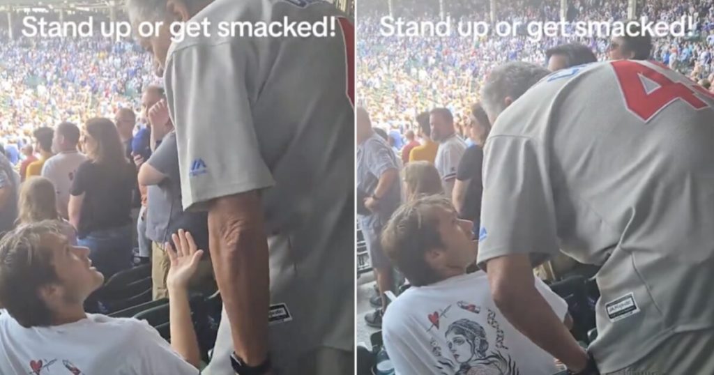 National anthem dispute turns physical as fan is slapped at Cubs game