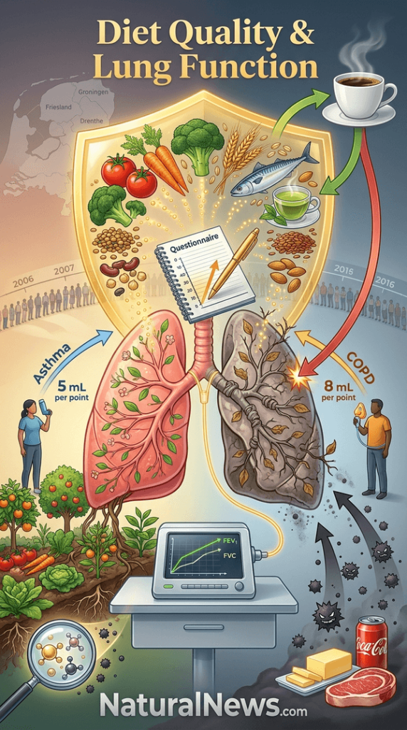 Study: Higher Diet Quality Scores Linked to Better Lung Function in Dutch Adults