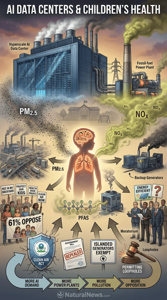 Report Links AI Data Center Air Pollution to Risks for Children’s Developing Brains and Lungs