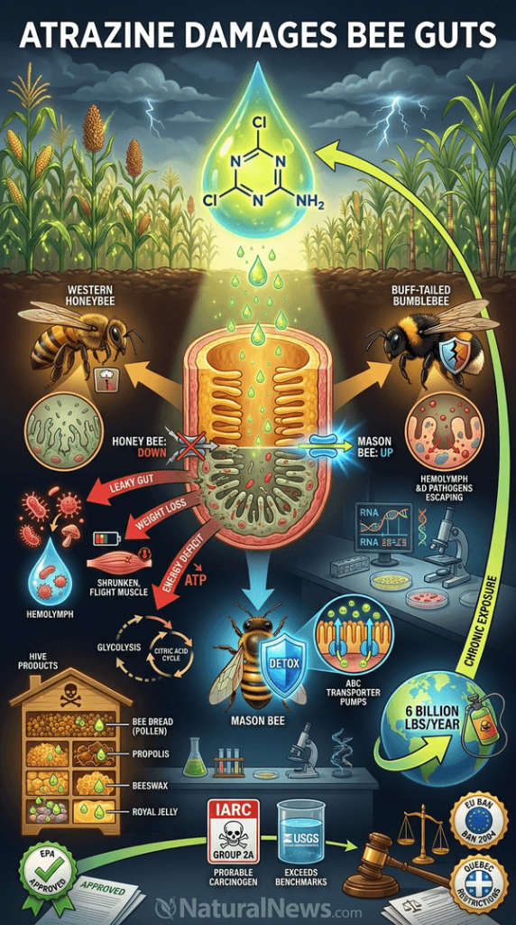 Study Finds Atrazine Exposure Damages Honey Bee Gut Tissue at Field-Realistic Levels
