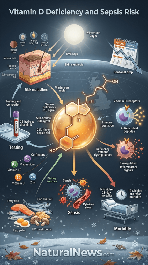 Study Links Severe Vitamin D Deficiency to Higher Sepsis Risk as Shorter Days Reduce Sun Exposure
